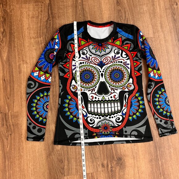 INKnBURN Women's Calavera Pullover with Thumbholes Skull Sz M - Picture 5 of 10